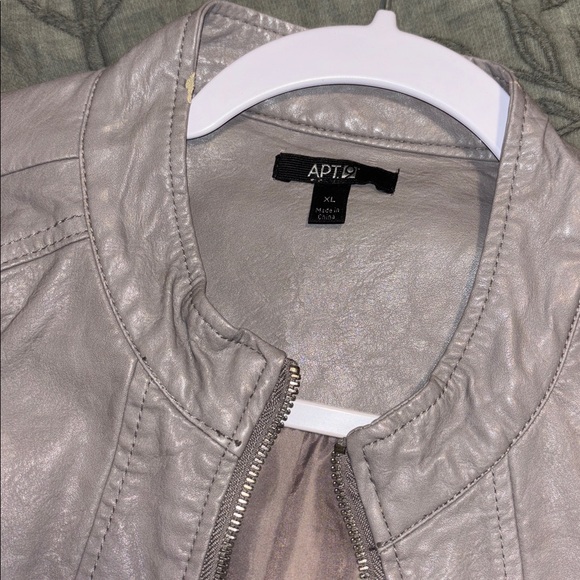 Apt. 9 Women's Taupe Leather Jacket - Picture 4 of 4
